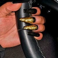 NailedByNiki2swt False Nails Blackout Press on Nails Self Care Accessories
