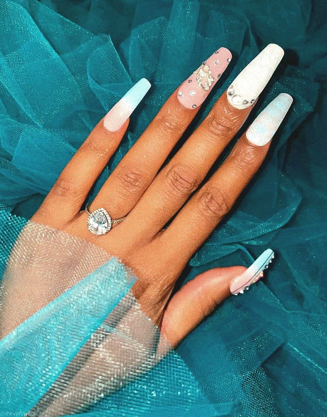 NailedByNiki2swt Beauty and Nails Blue Skies Press on Nails Self Care Accessories