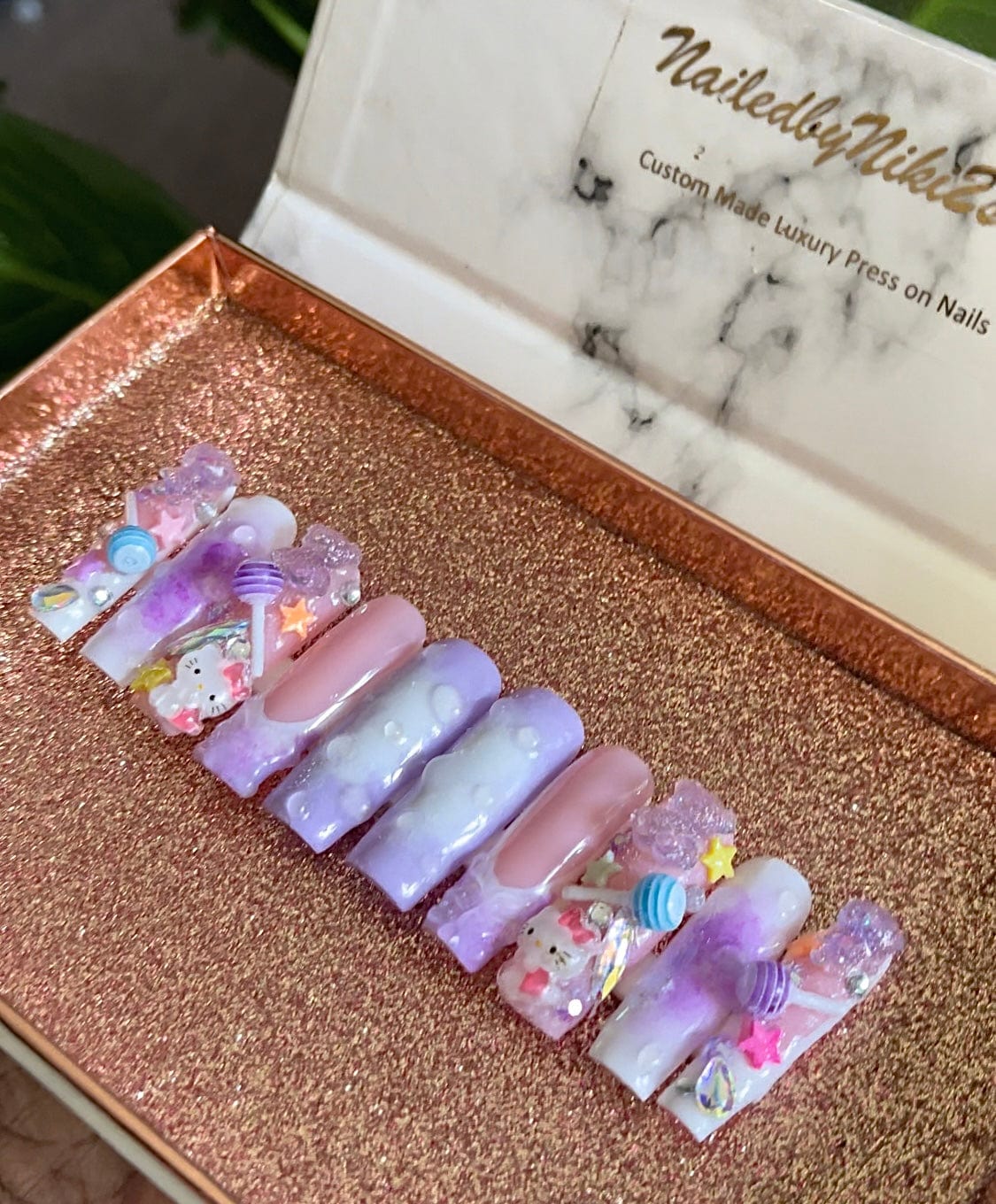 NailedByNiki2swt Beauty and Nails Chloe Press on Nails Self Care Accessories