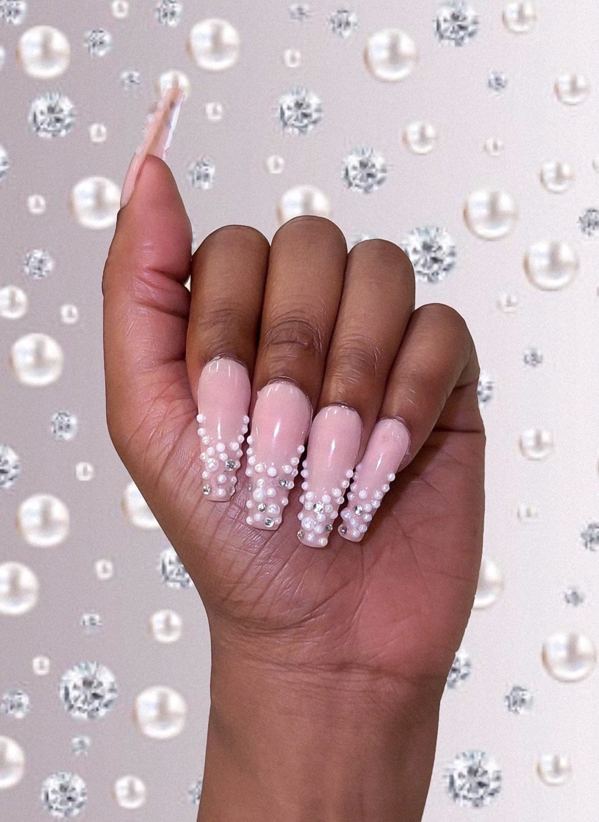 NailedByNiki2swt Beauty and Nails Diamonds & Pearls Press on Nails Self Care Accessories