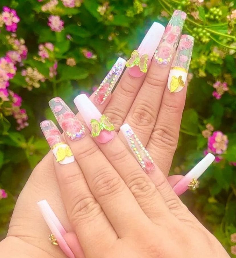 NailedByNiki2swt Beauty and Nails Garden Party Press on Nails Self Care Accessories