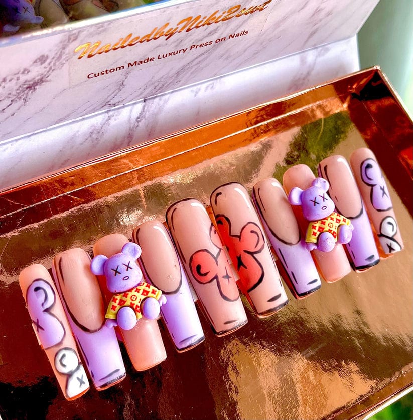 NailedByNiki2swt Bath & Body Get Nailed Monthly Box - October 2023 Press on Nails Self Care Accessories