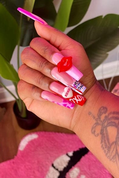 NailedByNiki2swt Beauty and Nails He Loves Me Press on Nails Self Care Accessories