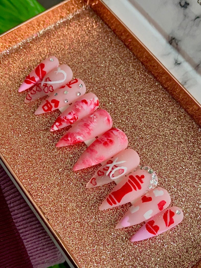 NailedByNiki2swt Beauty and Nails Queen of Hearts Press on Nails Self Care Accessories