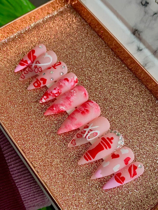 NailedByNiki2swt Beauty and Nails Queen of Hearts Ready to Ship Press on Nails Self Care Accessories