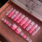 NailedByNiki2swt Beauty and Nails Sassy Deluxe Mani Pedi Combo Coral- Ready to Ship Press on Nails Self Care Accessories