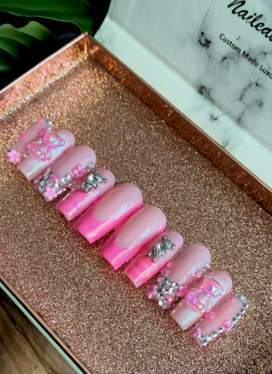 NailedByNiki2swt Beauty and Nails Teddy Press on Nails Self Care Accessories