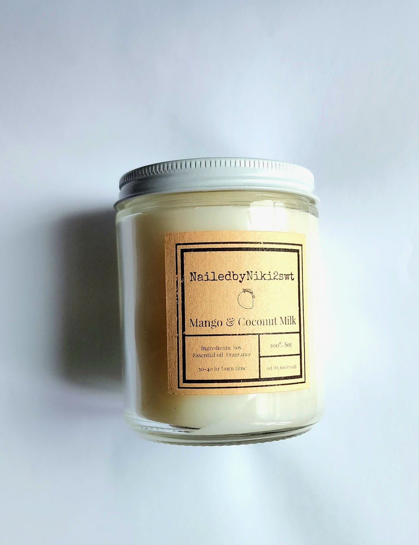 NailedByNiki2swt Bath & Body All Natural Soy Wax Candle Press on Nails Self Care Accessories