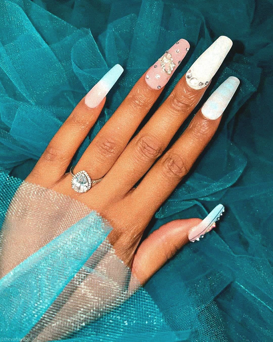 NailedByNiki2swt Blue Skies Press on Nails Self Care Accessories