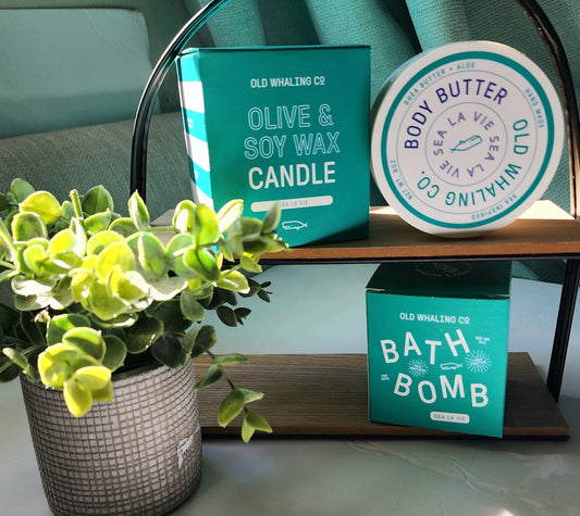 Old Whaling Company Bath & Body Bomb, Body Butter & Candle Set Press on Nails Self Care Accessories