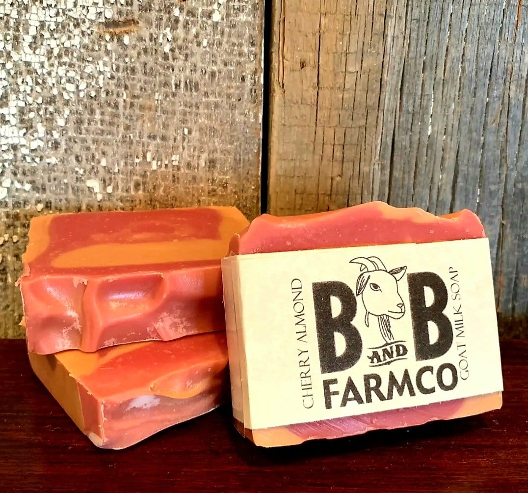 B & B Farm Co Cherry Almond Scented Goat Milk Soap Press on Nails Self Care Accessories