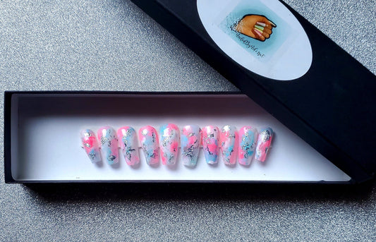 NailedByNiki2swt Cotton Candy Press on Nails Self Care Accessories