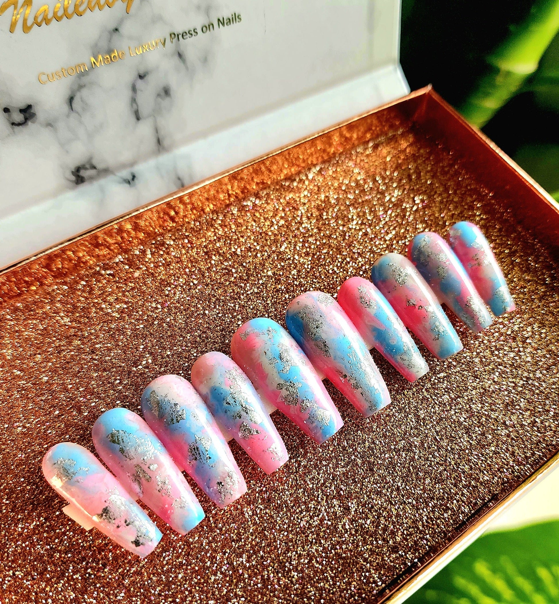 NailedByNiki2swt Beauty and Nails Cotton Candy Press on Nails Self Care Accessories