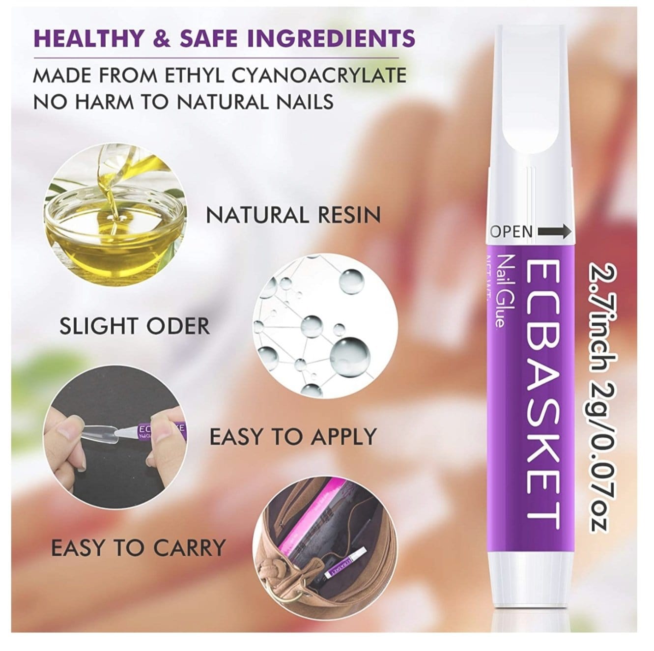 NailedByNiki2swt EC Basket Nail Glue Press on Nails Self Care Accessories
