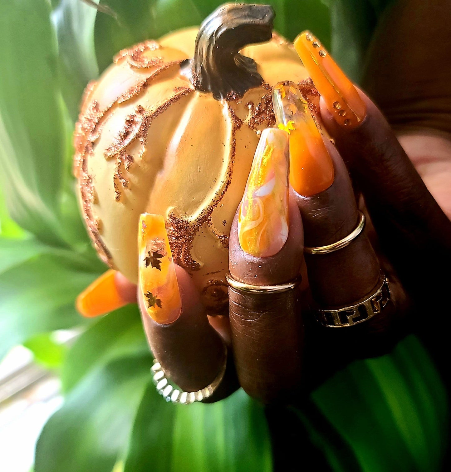 NailedByNiki2swt Fall Spice Press on Nails Self Care Accessories