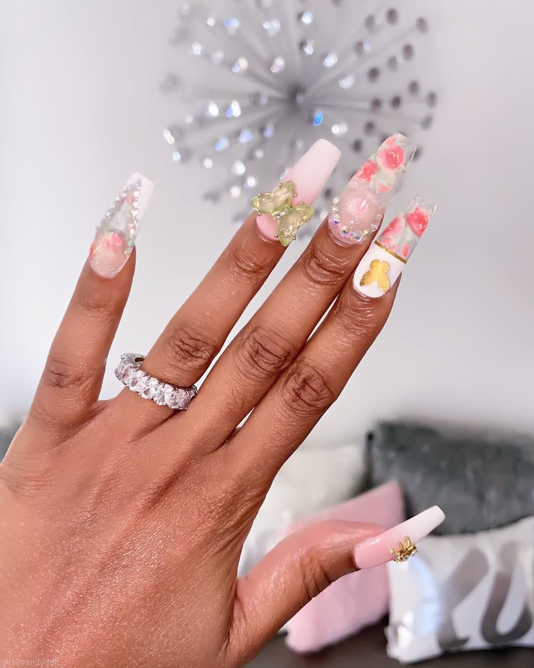 NailedByNiki2swt Garden Party Press on Nails Self Care Accessories