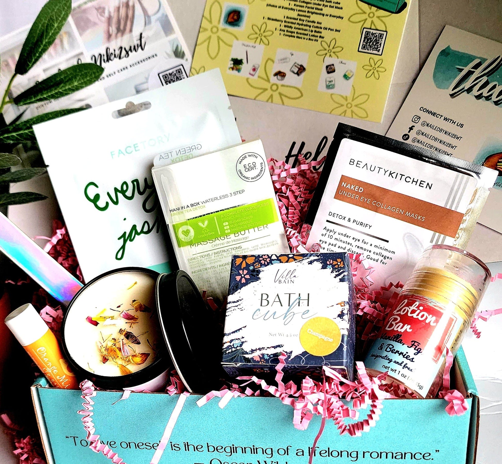 NailedByNiki2swt Get Nailed Monthly Box - April 2022 Press on Nails Self Care Accessories