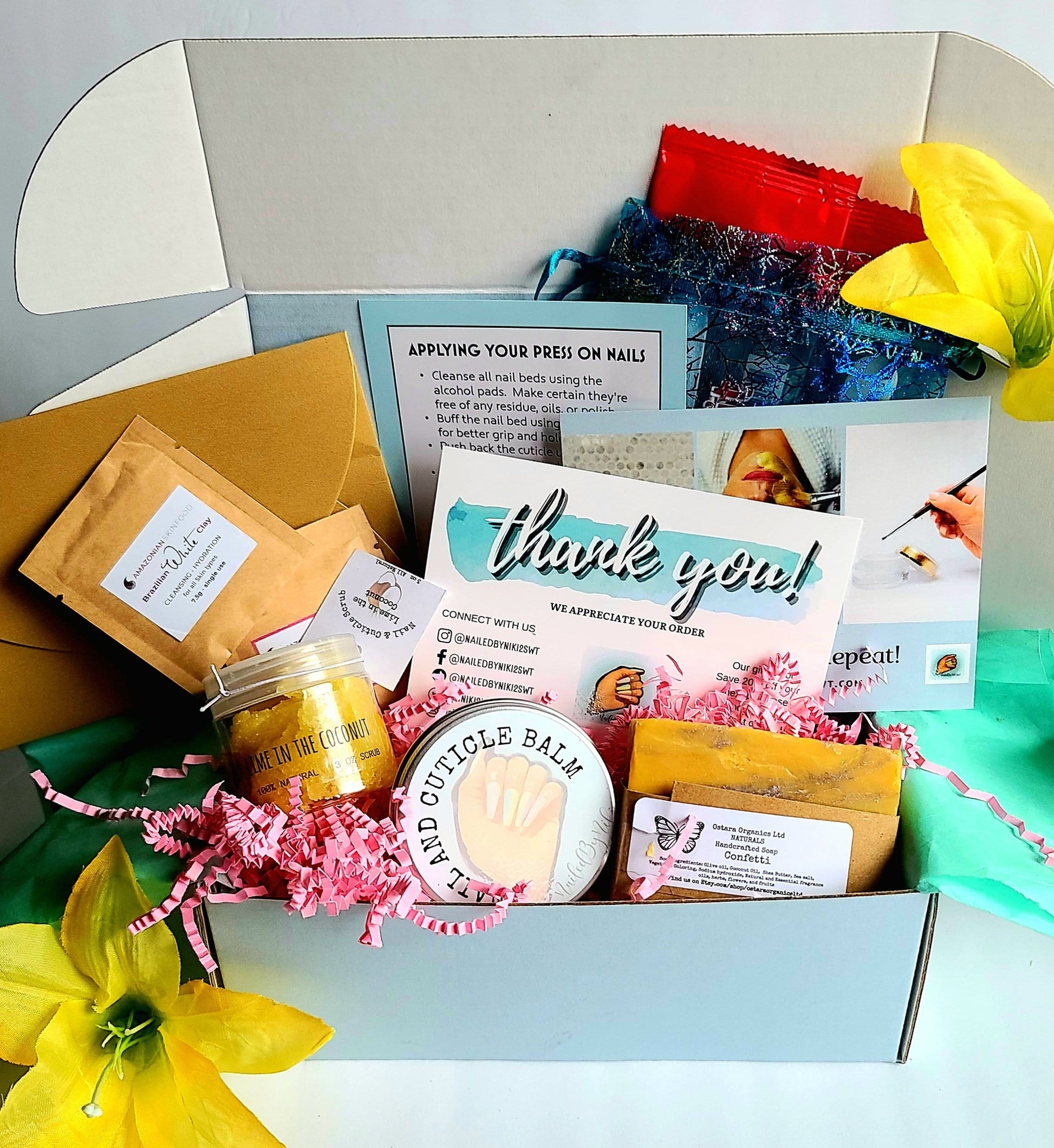 NailedByNiki2swt Get Nailed Monthly Box - April Press on Nails Self Care Accessories