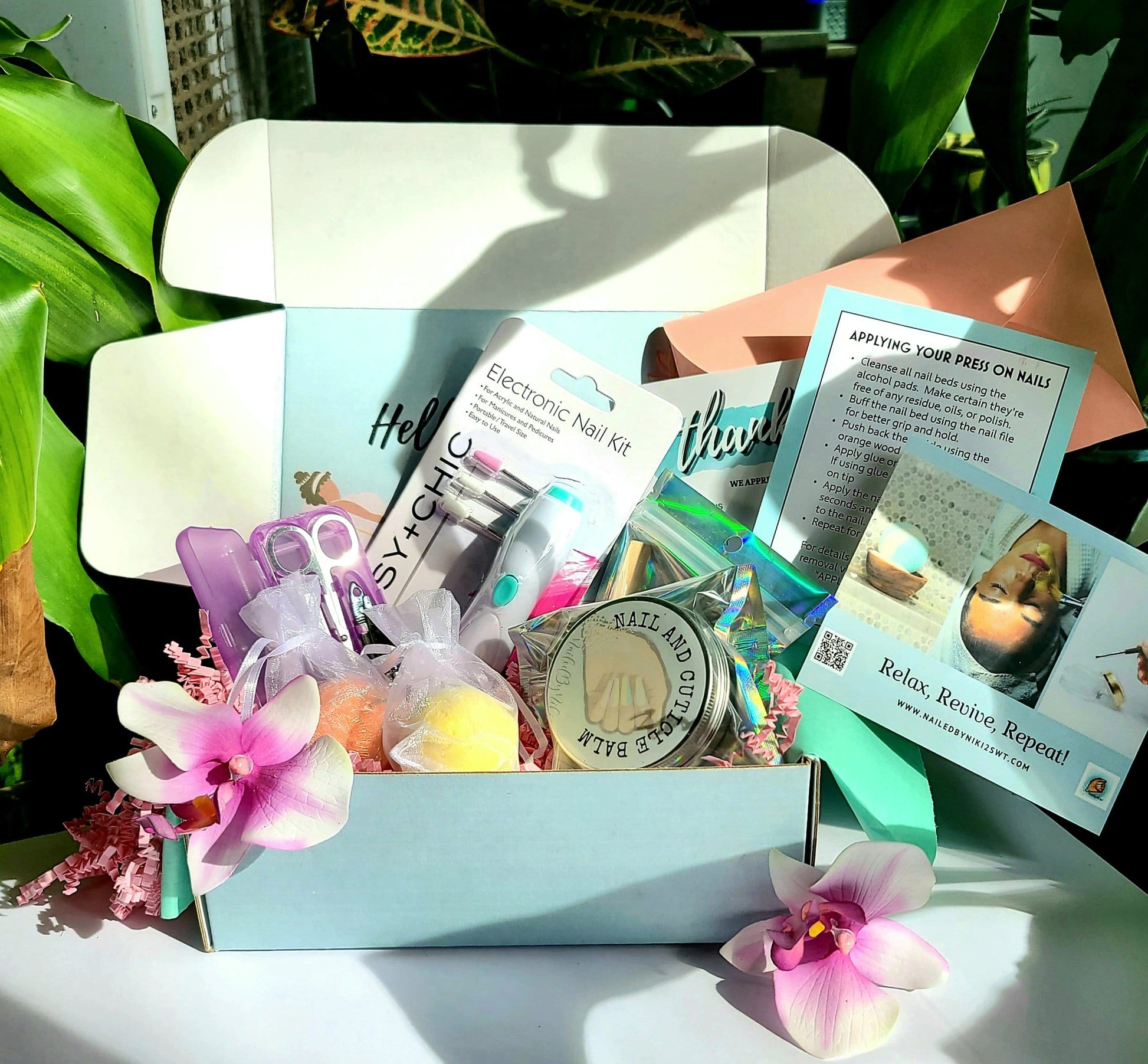 NailedByNiki2swt Get Nailed Monthly Box - March Press on Nails Self Care Accessories