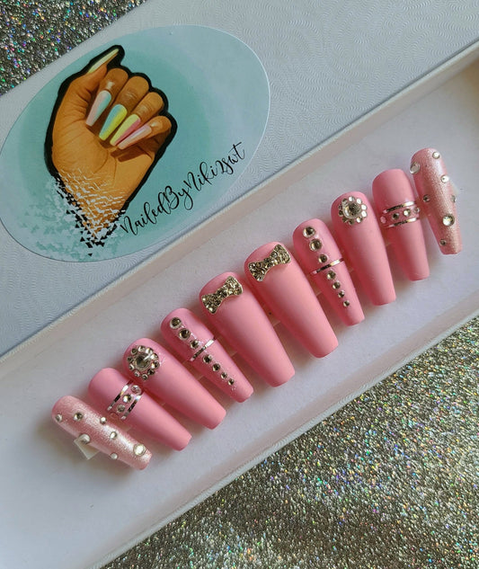 NailedByNiki2swt Girlie Girl Press on Nails Self Care Accessories