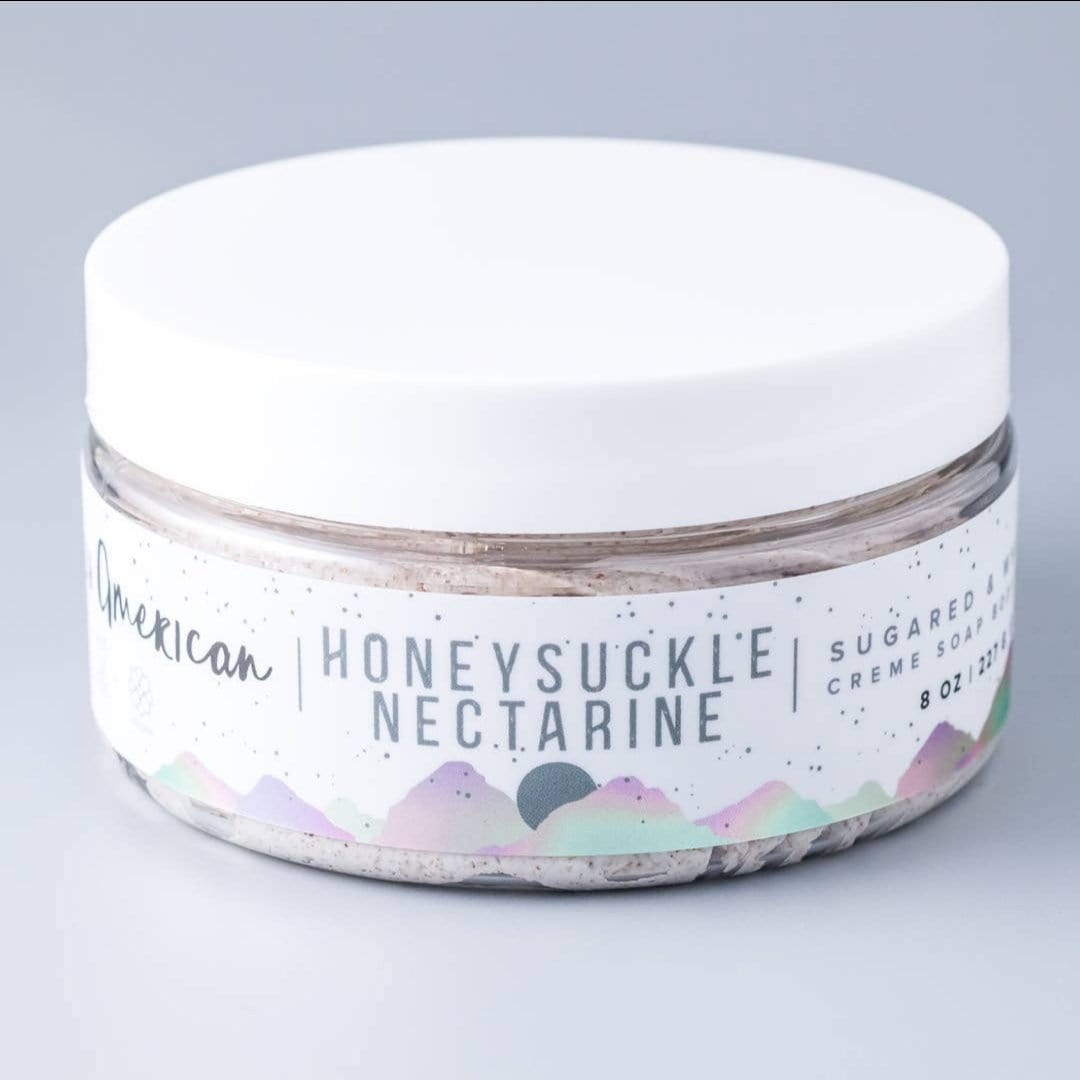 Wildly American Honeysuckle Nectarine Whipped Cream Soap Scrubs Press on Nails Self Care Accessories