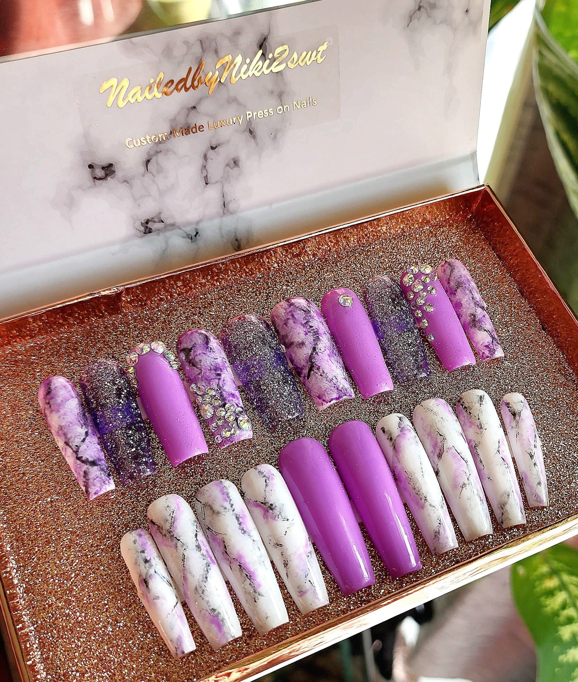 NailedByNiki2swt beauty and nails Plum Passion Press on Nails Self Care Accessories