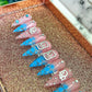 NailedByNiki2swt Beauty and Nails Sassy Blue - Ready to Ship Press on Nails Self Care Accessories