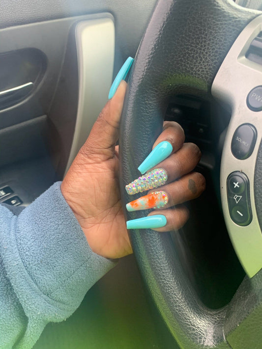 NailedByNiki2swt Sea Breeze Press on Nails Self Care Accessories