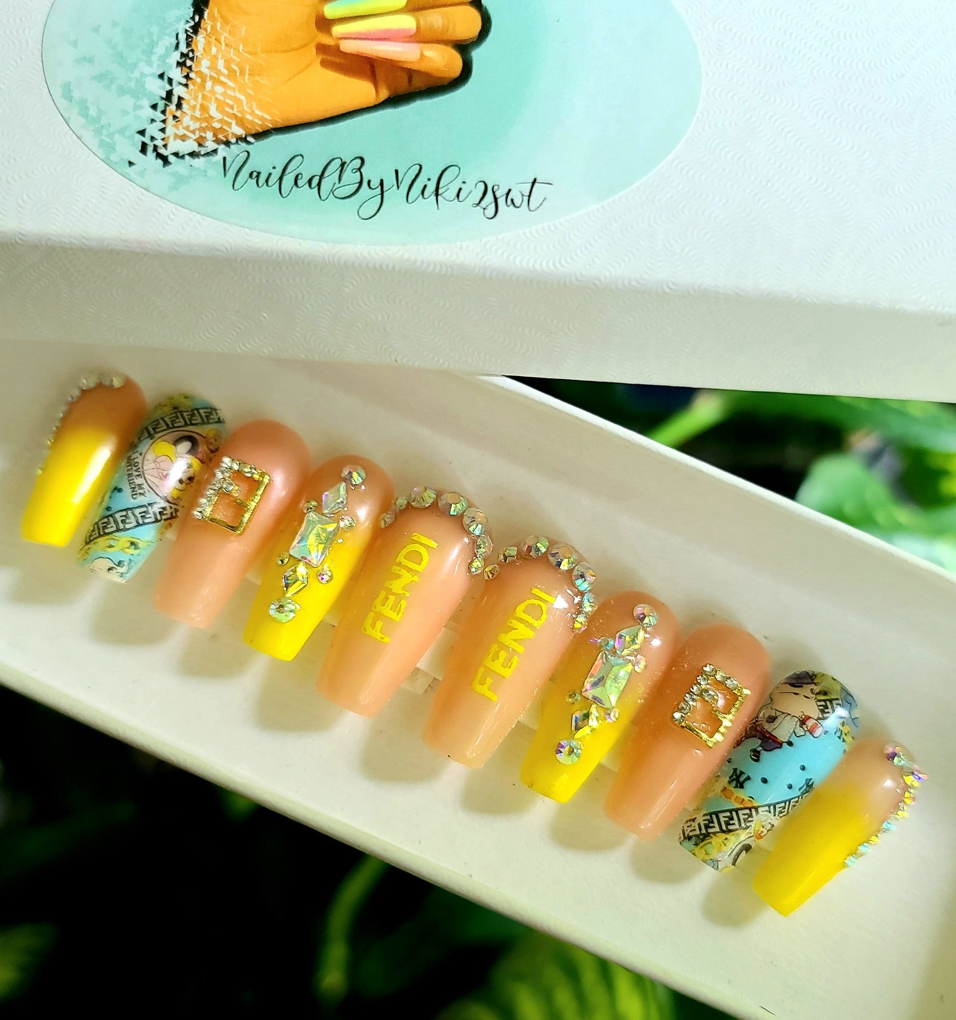 NailedByNiki2swt Yass Honey Press on Nails Self Care Accessories